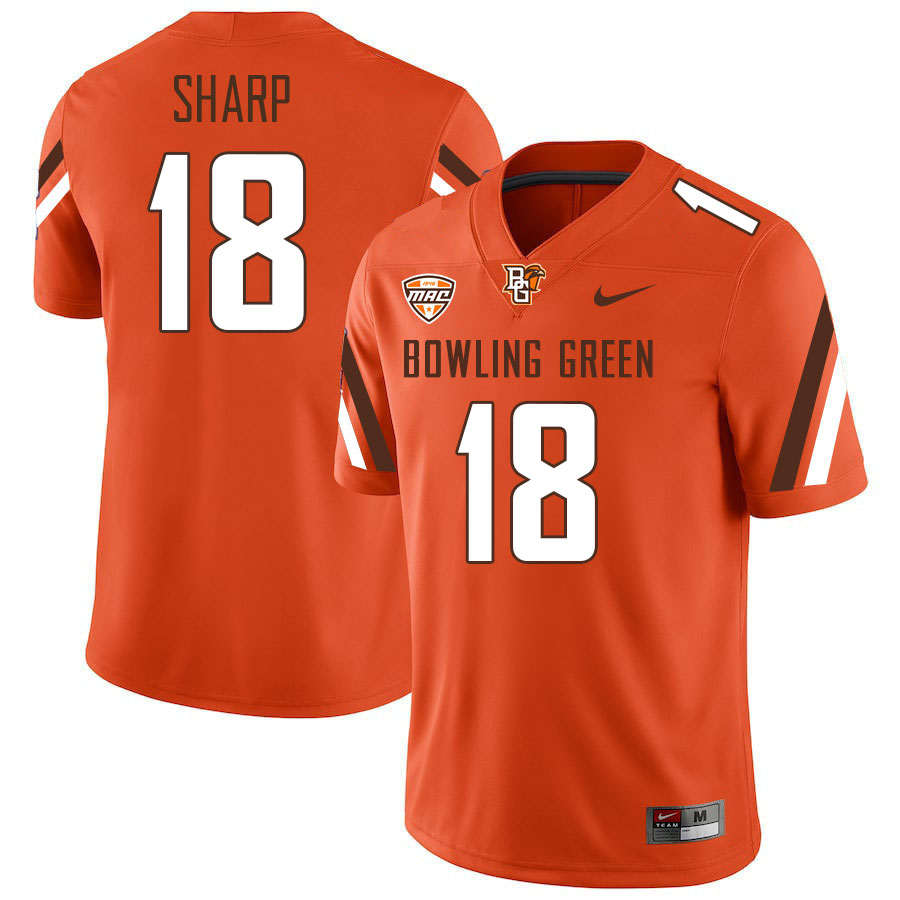 Bowling Green Falcons #18 Winn Sharp College Football Jerseys Stitched-Orange